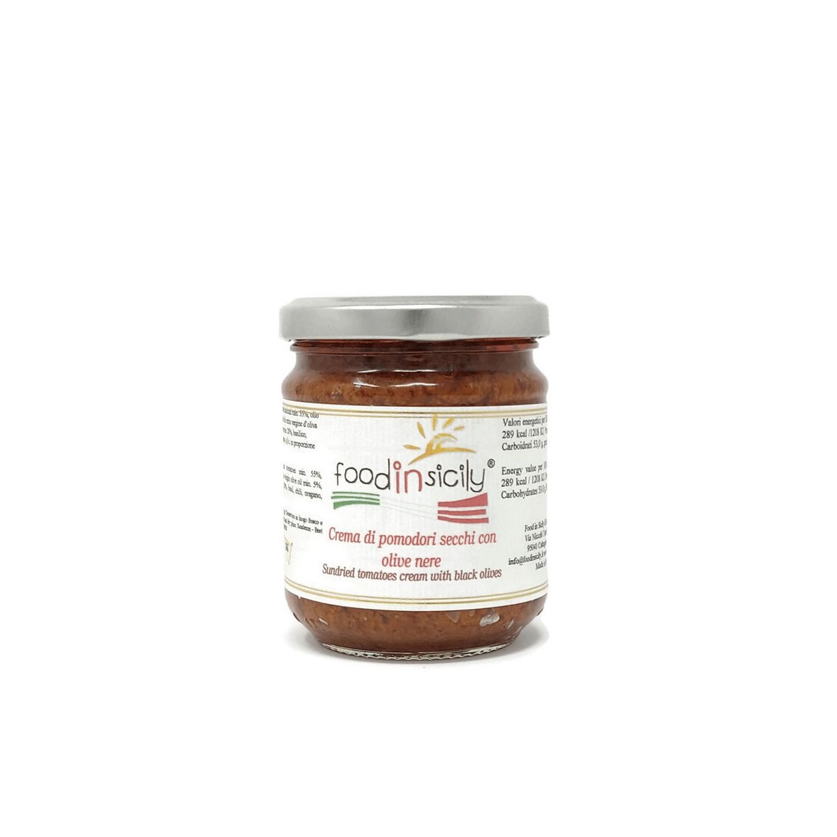 Crema di pomodori secchi e olive nere, vasetto 190 grammi