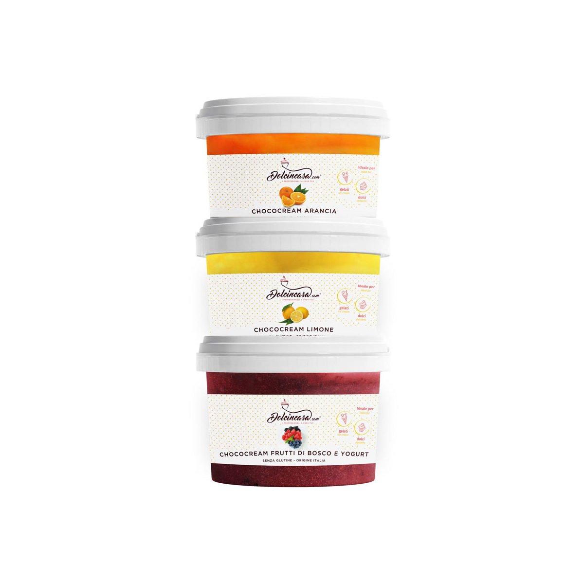 Kit 3 Creme Sapori della Natura – Frutti di Bosco e Yogurt, Arancia e Limone