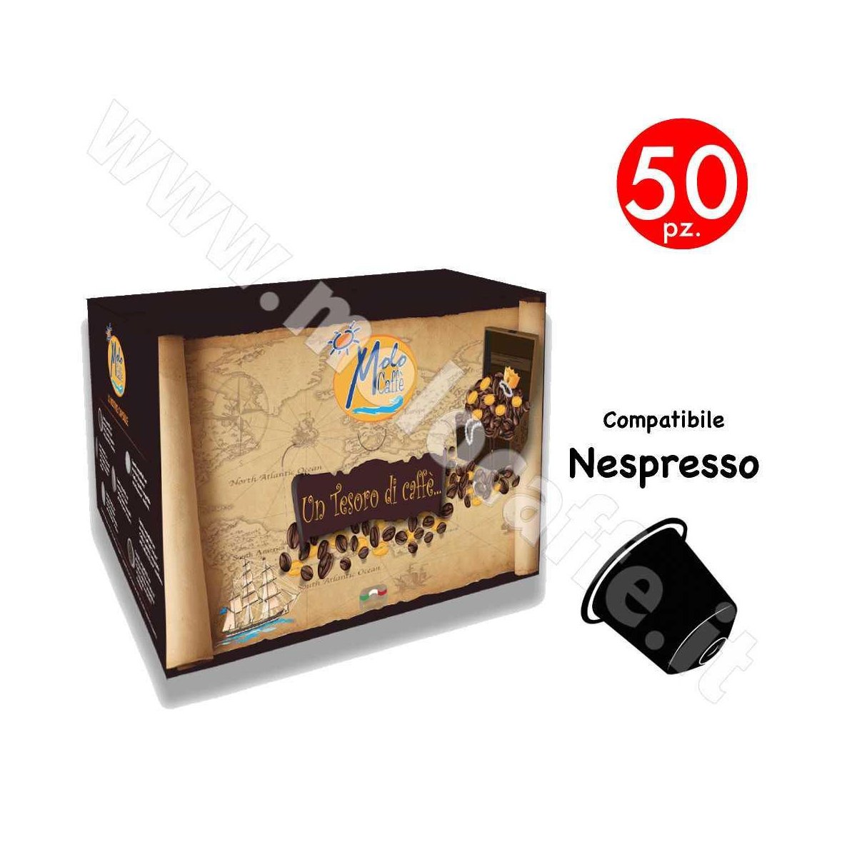 NESPRESSO Capsule Compatibili Caffè- Box 50 Pezzi