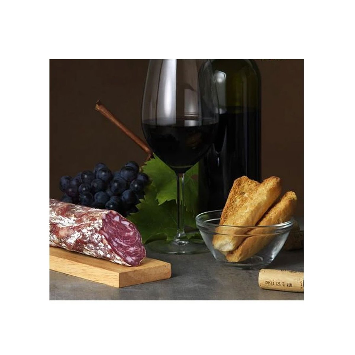 Salame Artigianale al vino Nero d'Avola 240g confezionato sottovuoto