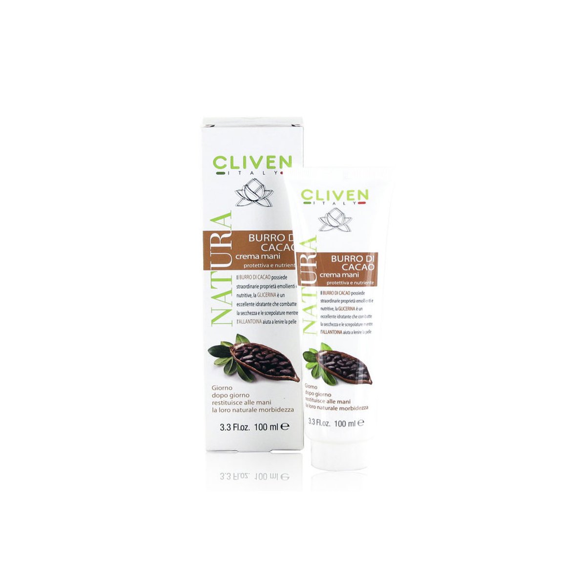 Cliven Natura Crema Mani Burro di Cacao Protettiva e Nutriente, 100 ml