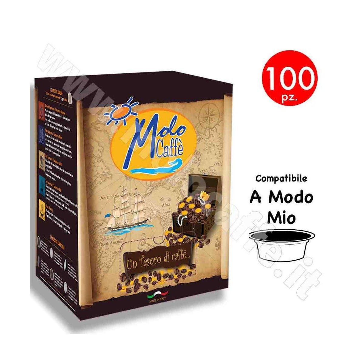 A MODO MIO Capsule Compatibili Caffè - Box 100 Pezzi