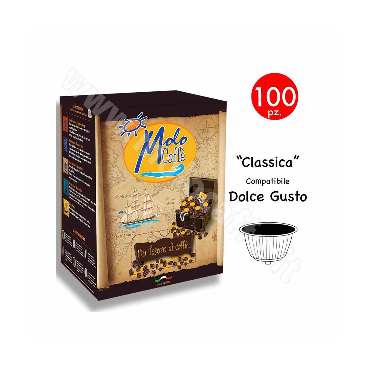 DOLCEGUSTO \"CLASSICA CREMOSA\" Capsule Compatibili Caffè - Box 100 Pezzi