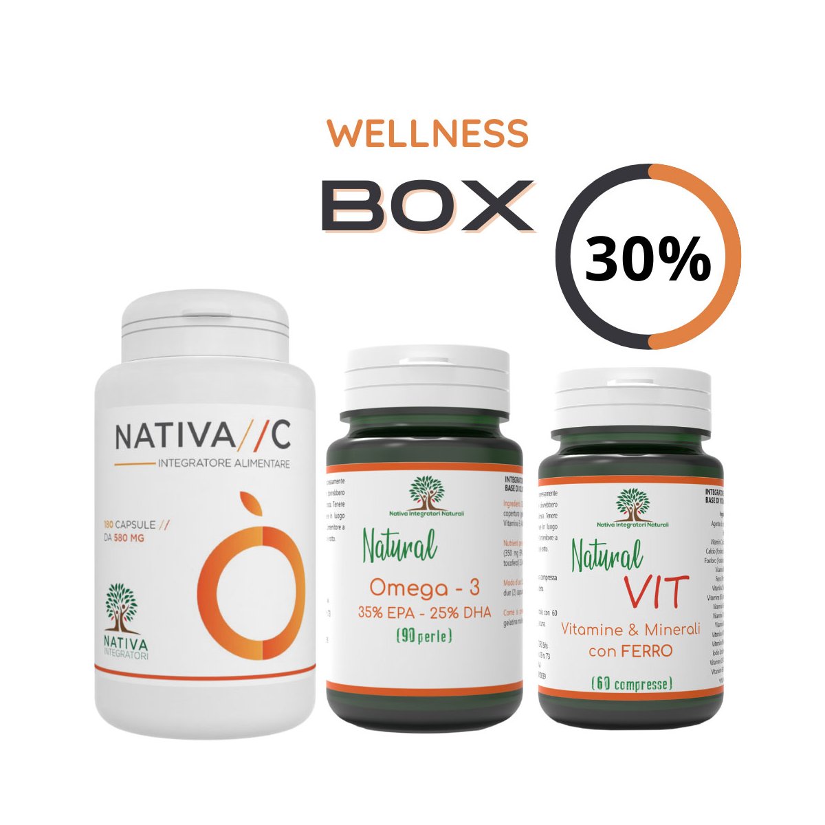 Wellness Box: Nativa C + Omega 3 + Natural Vit
