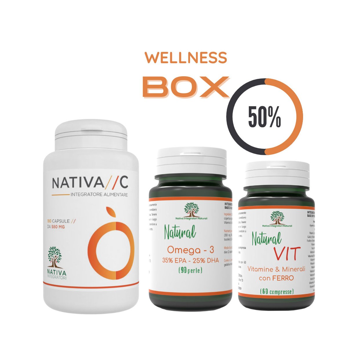 Wellness Box: Nativa C + Omega 3 + Natural Vit