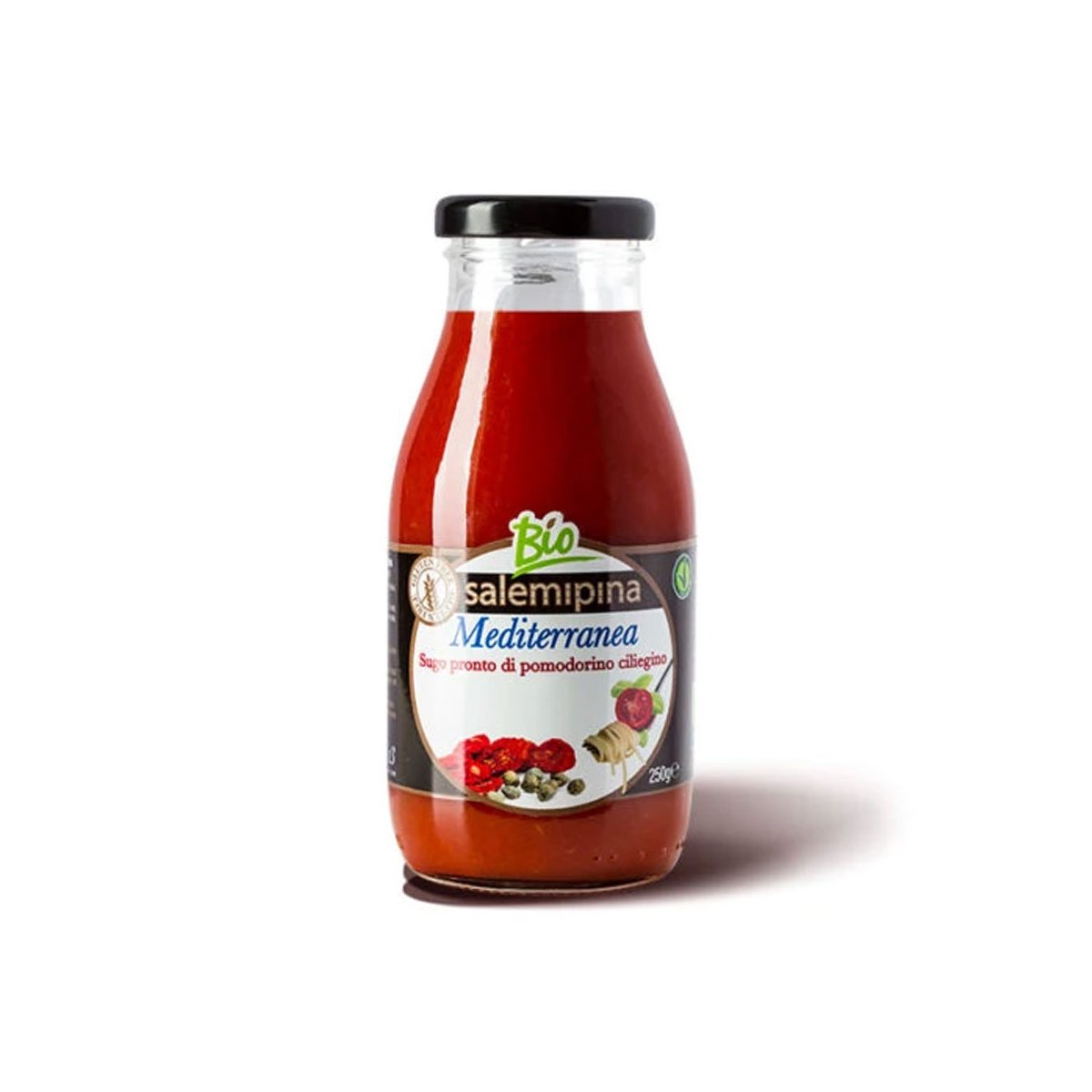 Salsa Biologica pronta di pomodoro ciliegino alla Mediterranea, 330 grammi