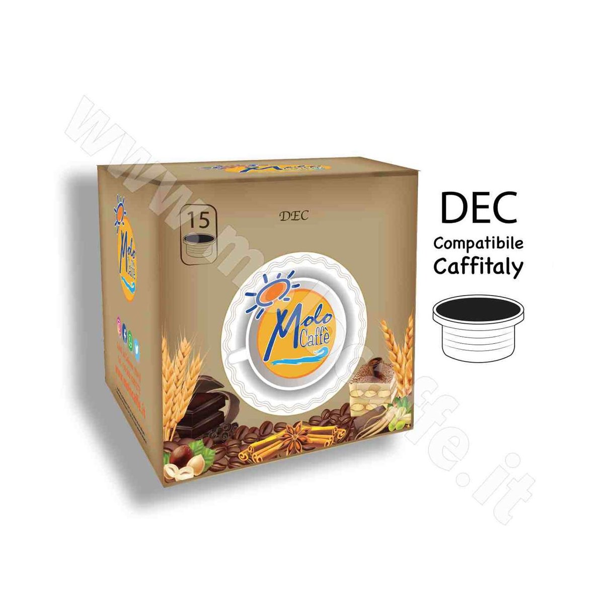 DEC Capsule Compatibili CAFFITALY - Box 15 Pz DECAFFEINATO